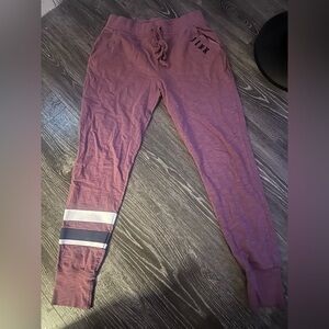 PINK Victoria's Secret Mauve Joggers with Stripes